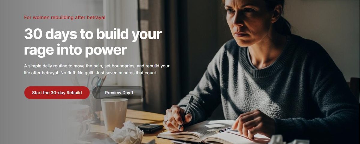 Rage and Reps website homepage for the 30-day rebuild programme